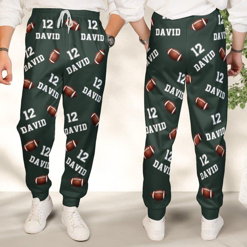 Personalized Football Sweatpants, Custom Name And Number, Sport Jogger For Football Player, Football Mom, Football Dad, Football Team