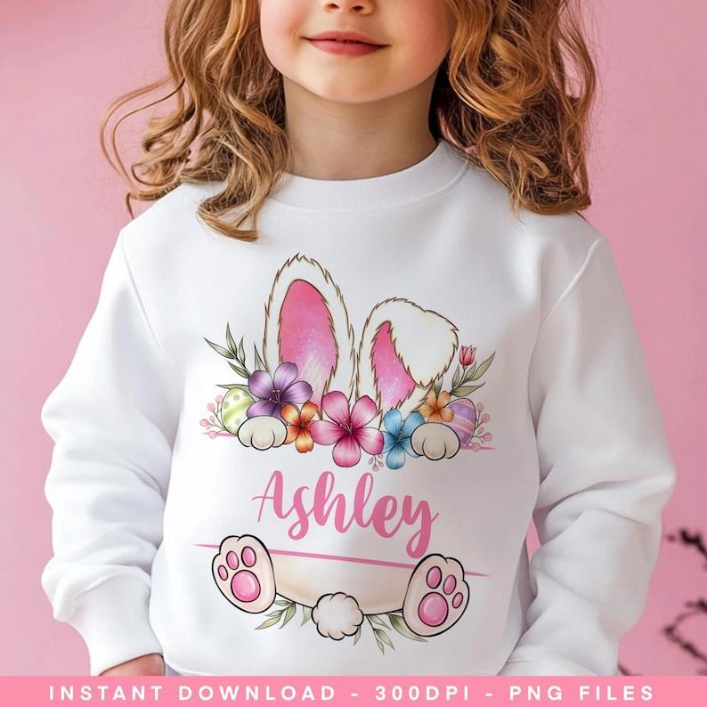 Custom Easter Bunny Children's Sweatshirt Personalized Sweatshirt Name for Kids - MyFaceBoxer