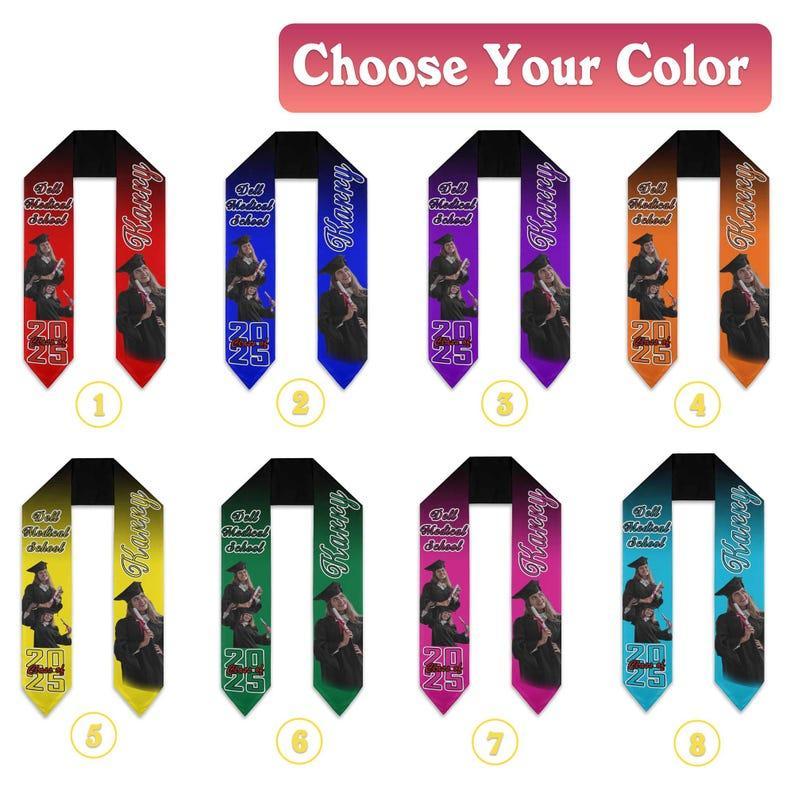 Personalized Graduation Stole Class of 2025, Custom Text Grad Stoles, Graduation Sash Gift for Her Him, School Name Stole, Gift for Graduate