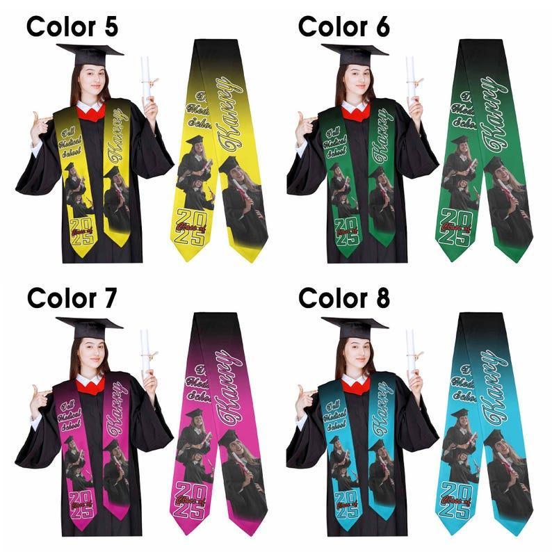 Personalized Graduation Stole Class of 2025, Custom Text Grad Stoles, Graduation Sash Gift for Her Him, School Name Stole, Gift for Graduate