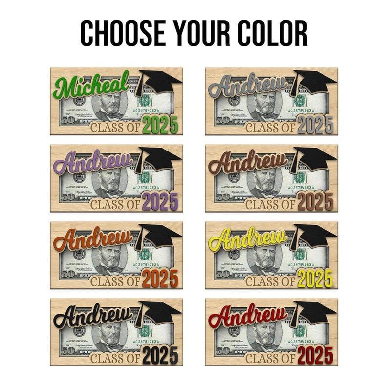 Personalized Graduation 2025 Money Holder Gift, Custom Gift for Grad Student, Gift for High School Senior, Custom Grad Name Cash Holder