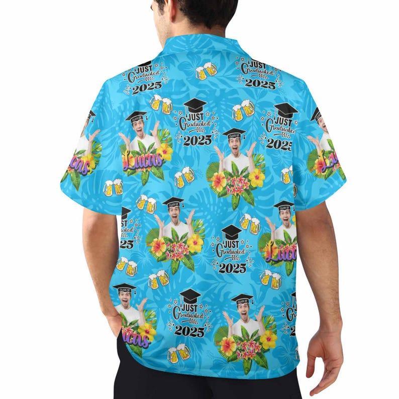 Custom Graduation Shirts for Man Women, Custom Graduate T-Shirt with Face Name, Personalized Graduation Shirt,Personalized Hawaiian Shirt