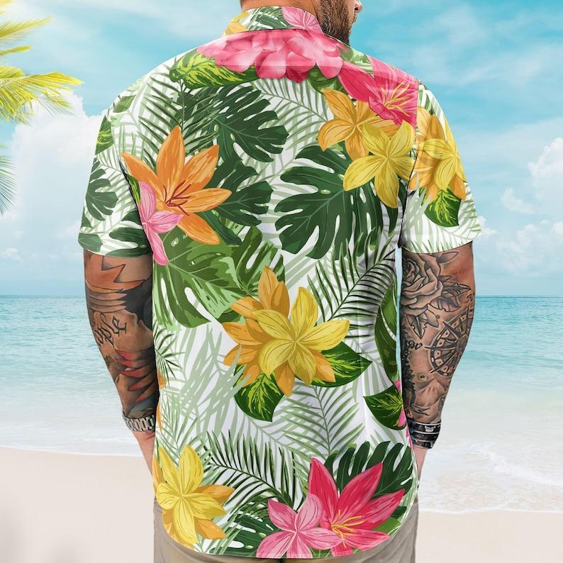 Funny Big Belly Aloha With Tropical Flowers Custom Hawaiian Shirt, Gift For Men, Dad, Funny Beach Shirt for Husband, Summer Party Wear