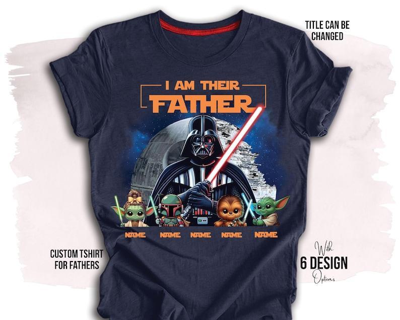 Father's Day Shirt with Kids�� Names, Space Dad Tee, Custom Star Wars 