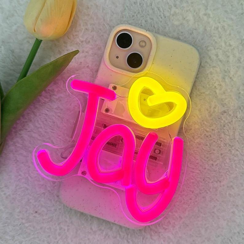 Customized Name neon lights for mobile phone back clip, Cool Phone Decor, Fan support mobile phone lights, personalized customized Fans Gift