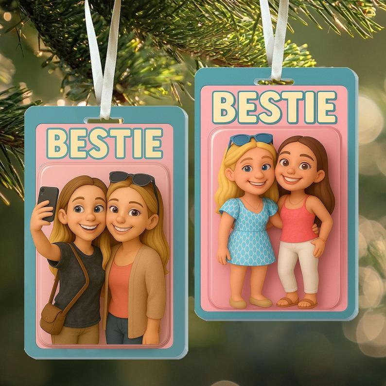 Personalized Besties Gift, Custom Besties Photo Action Figure Ornament, Gift For Besties, Soul Sister Gift, Christmas Gift For Best Friends