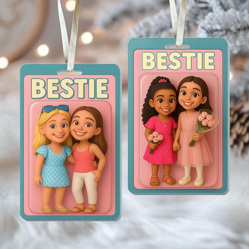 Personalized Besties Gift, Custom Besties Photo Action Figure Ornament, Gift For Besties, Soul Sister Gift, Christmas Gift For Best Friends