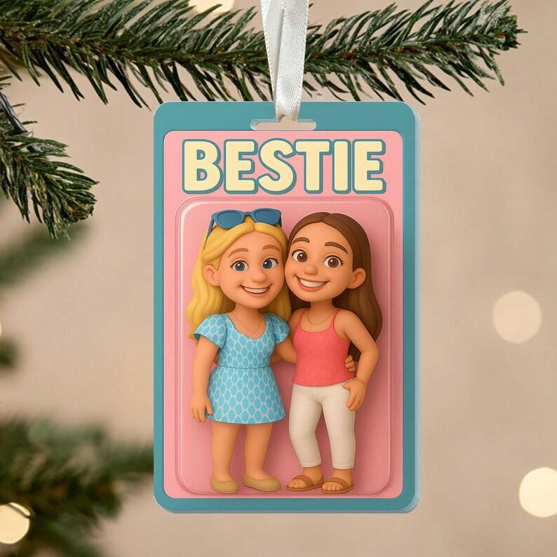 Personalized Besties Gift, Custom Besties Photo Action Figure Ornament, Gift For Besties, Soul Sister Gift, Christmas Gift For Best Friends