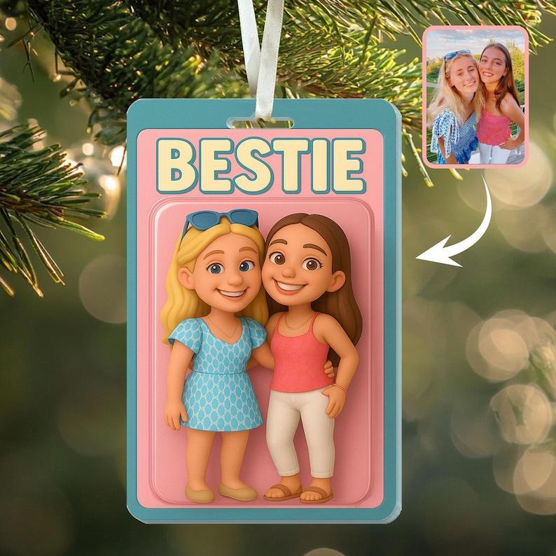 Personalized Besties Gift, Custom Besties Photo Action Figure Ornament, Gift For Besties, Soul Sister Gift, Christmas Gift For Best Friends
