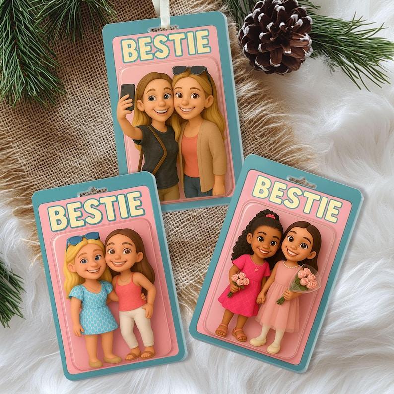 Personalized Besties Gift, Custom Besties Photo Action Figure Ornament, Gift For Besties, Soul Sister Gift, Christmas Gift For Best Friends