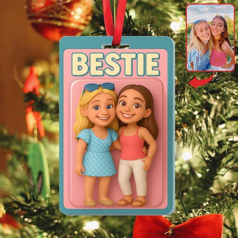 Personalized Besties Gift, Custom Besties Photo Action Figure Ornament, Gift For Besties, Soul Sister Gift, Christmas Gift For Best Friends