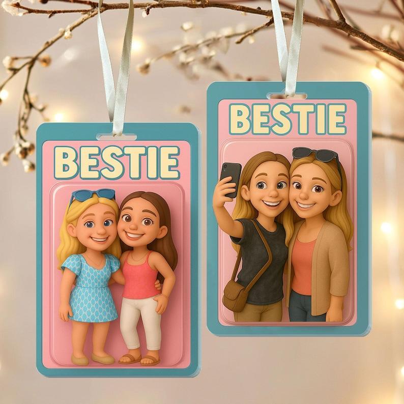 Personalized Besties Gift, Custom Besties Photo Action Figure Ornament, Gift For Besties, Soul Sister Gift, Christmas Gift For Best Friends