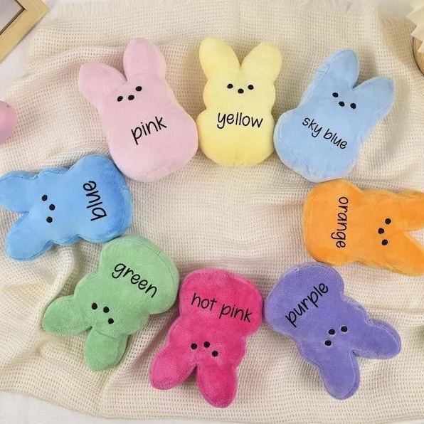 Custom Plushies with Name Easter Rabbits Personalized Easter Gift Peep Plush for Kids - MyFaceBoxer