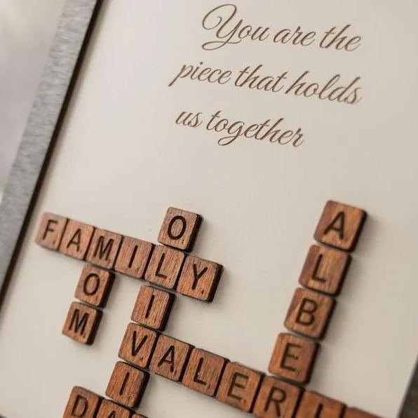 Scrabble Frame Mum the Nanny, Family Name Sign, Gifts for Mom, mother in law gift, Family Tree Gift, Christmas Gifts, Unique Gifts for Mom	 - MyFaceBoxer