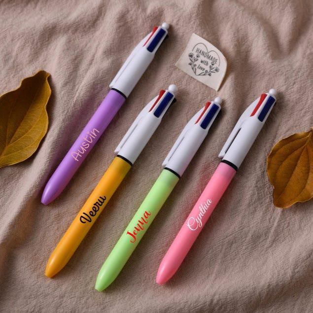 Custom Name 4 in 1 Multicolor Ballpoint Pen, Personalized Multipurpose Pen, Gifts for Her, Co-workers Gifts, School Supplies,Office Supplies