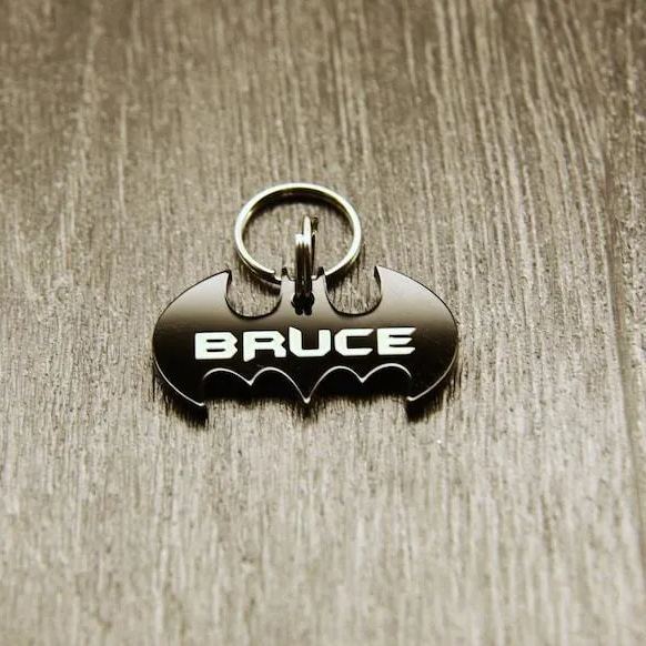 Personalized Bat Pet Tag or Human ID Tag, Perfect Tag for Cats Spooky Pet Tags Dog ID Tag