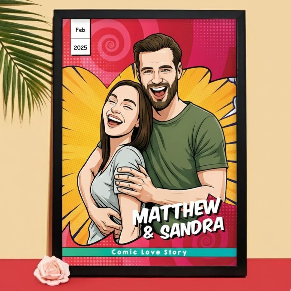 Personalized Comic Book Cover Poster Frame Valentine's Gifts