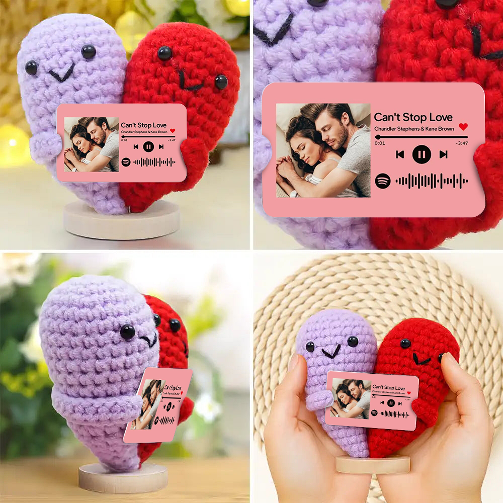 Custom Photo Spotify Music Code - Personalized Doll Crochet With Custom Card