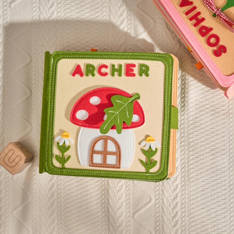 Personalized Baby Easter Gift, Handmade Felt Quiet Book, Custom Montessori Sensory Toy, First Birthday Present, Busy Book, Soft Felt Toy