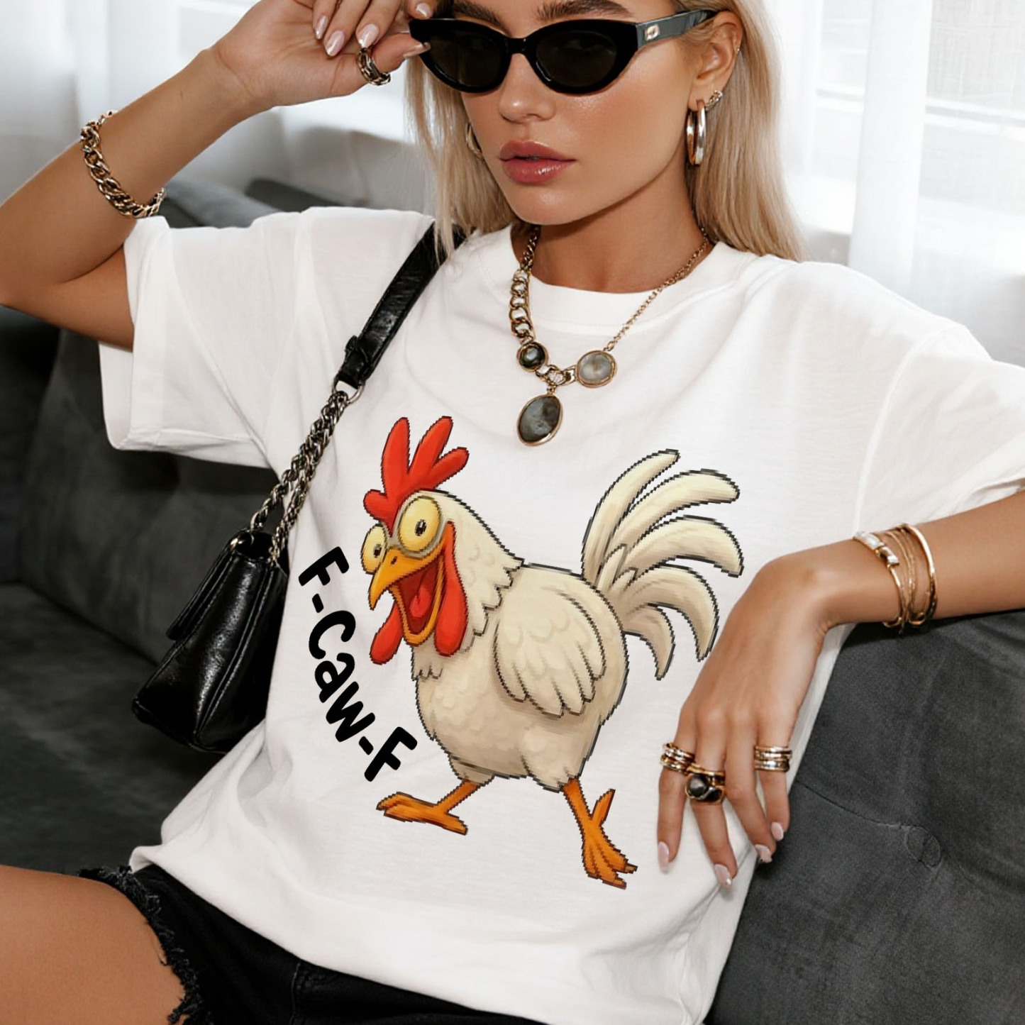 Funny F-Caw-F Chicken Design Caw Unisex T-Shirt