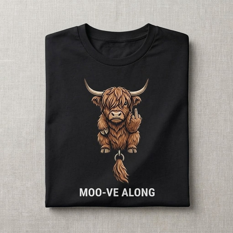 Highland Coo Cow T-Shirt Highlander Cattle Hairy Cow, Sassenach Gift, Gift for Lovers