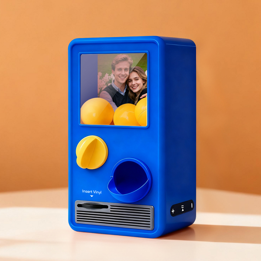 (Pre-Sale, Ships on 25/10)Personalized Music and Photo Music Gachapon Machine Custom Song Mini Record Box Retro Anniversary Gift