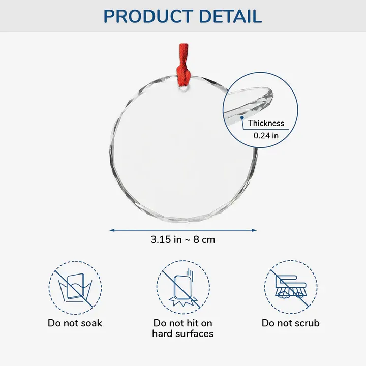 Personalized Family First Christmas Gifts Glass Ornament