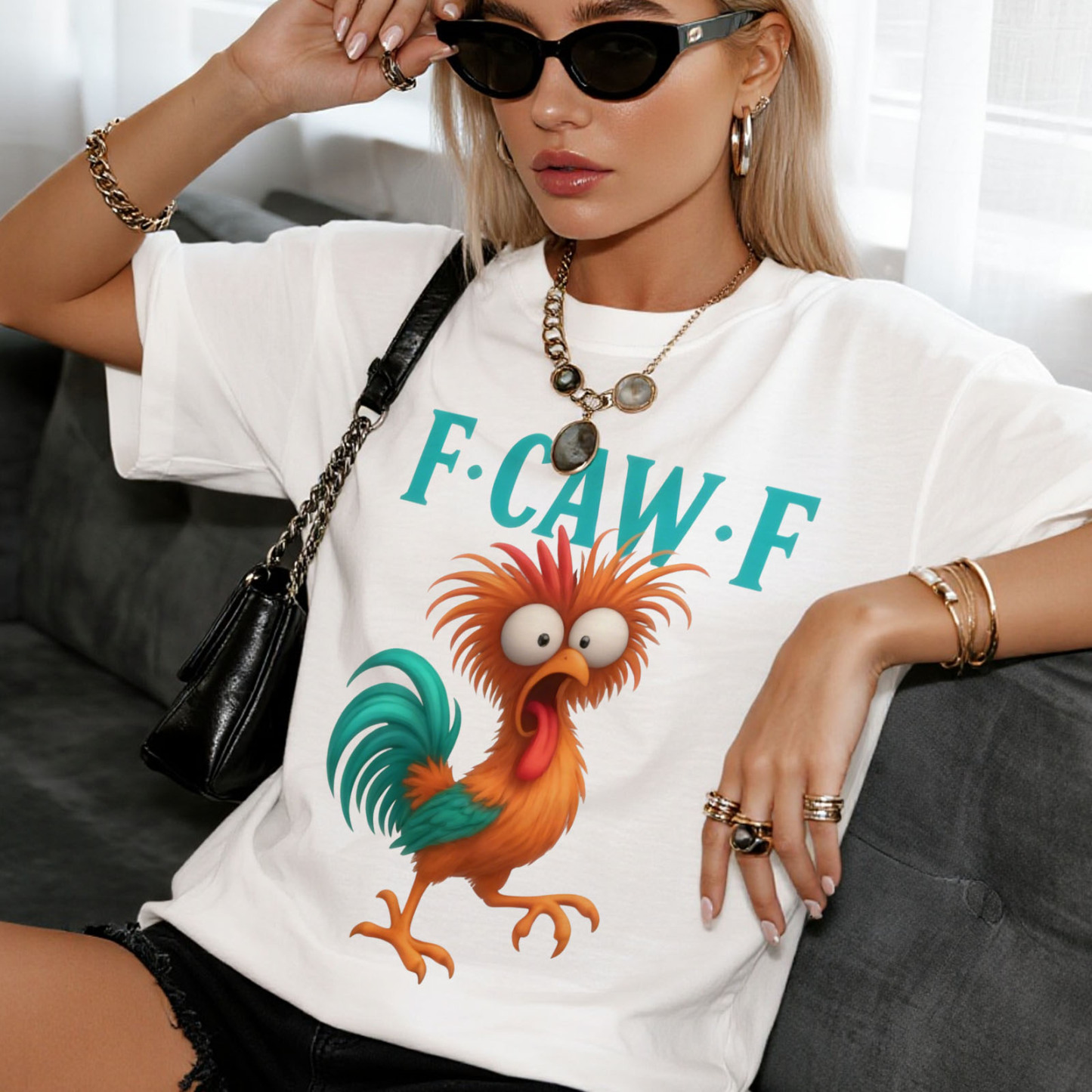 Funny F-Caw-F Chicken Design Caw Unisex T-Shirt