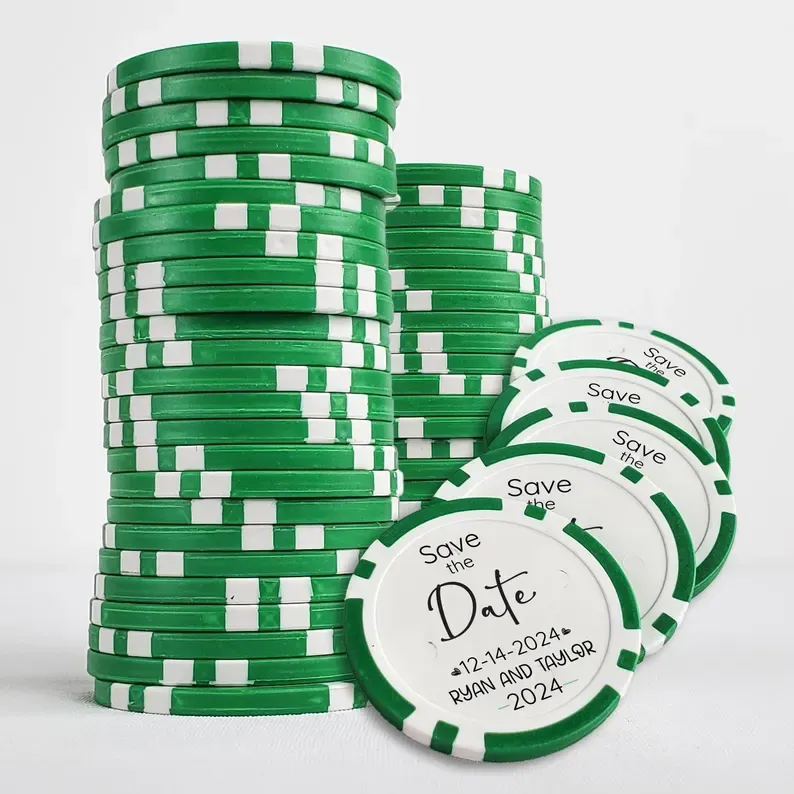 Wedding Poker Chips Vegas Gifts - Personalized Casino Chips Save the Date Party Favor | Drink Tokens