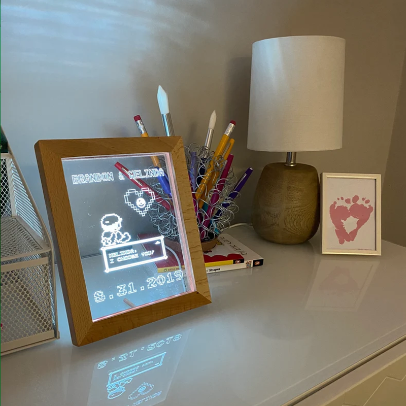 8 Bit Heart Night Light - Gamer Heart Gifts - Retro Night light - Anniversary Gift - Saved My Last Heart - Wedding Gift - 8 Bit Light