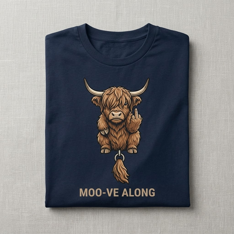 Highland Coo Cow T-Shirt Highlander Cattle Hairy Cow, Sassenach Gift, Gift for Lovers