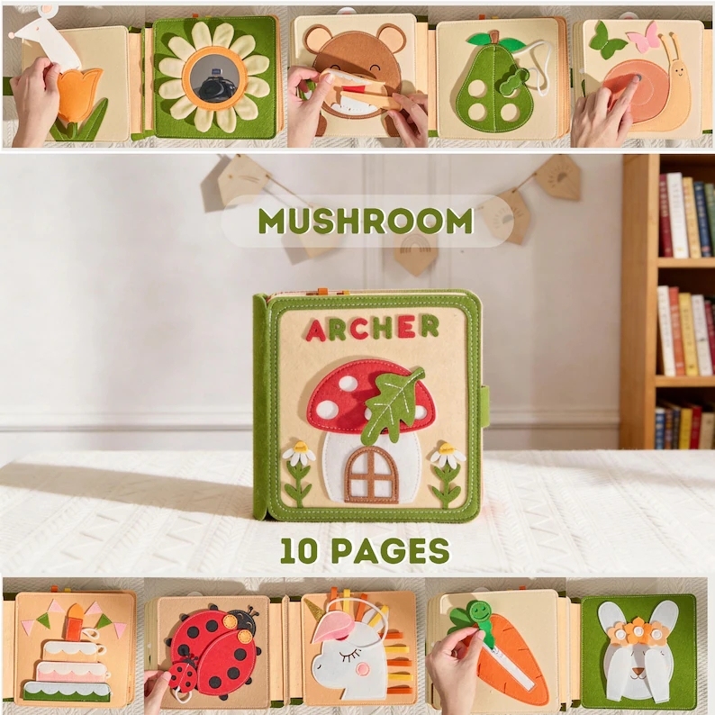 Personalized Baby Easter Gift, Handmade Felt Quiet Book, Custom Montessori Sensory Toy, First Birthday Present, Busy Book, Soft Felt Toy