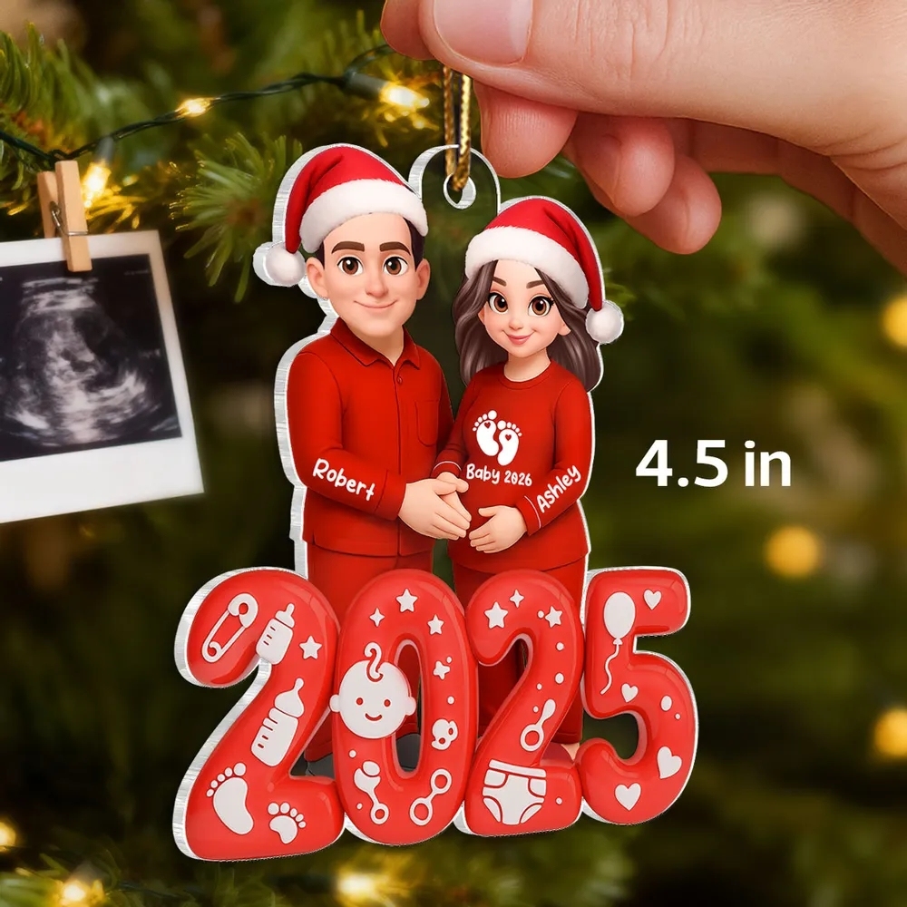 2025 Expecting Parents - Personalized Acrylic Ornament - Christmas Gift for Expecting Parents