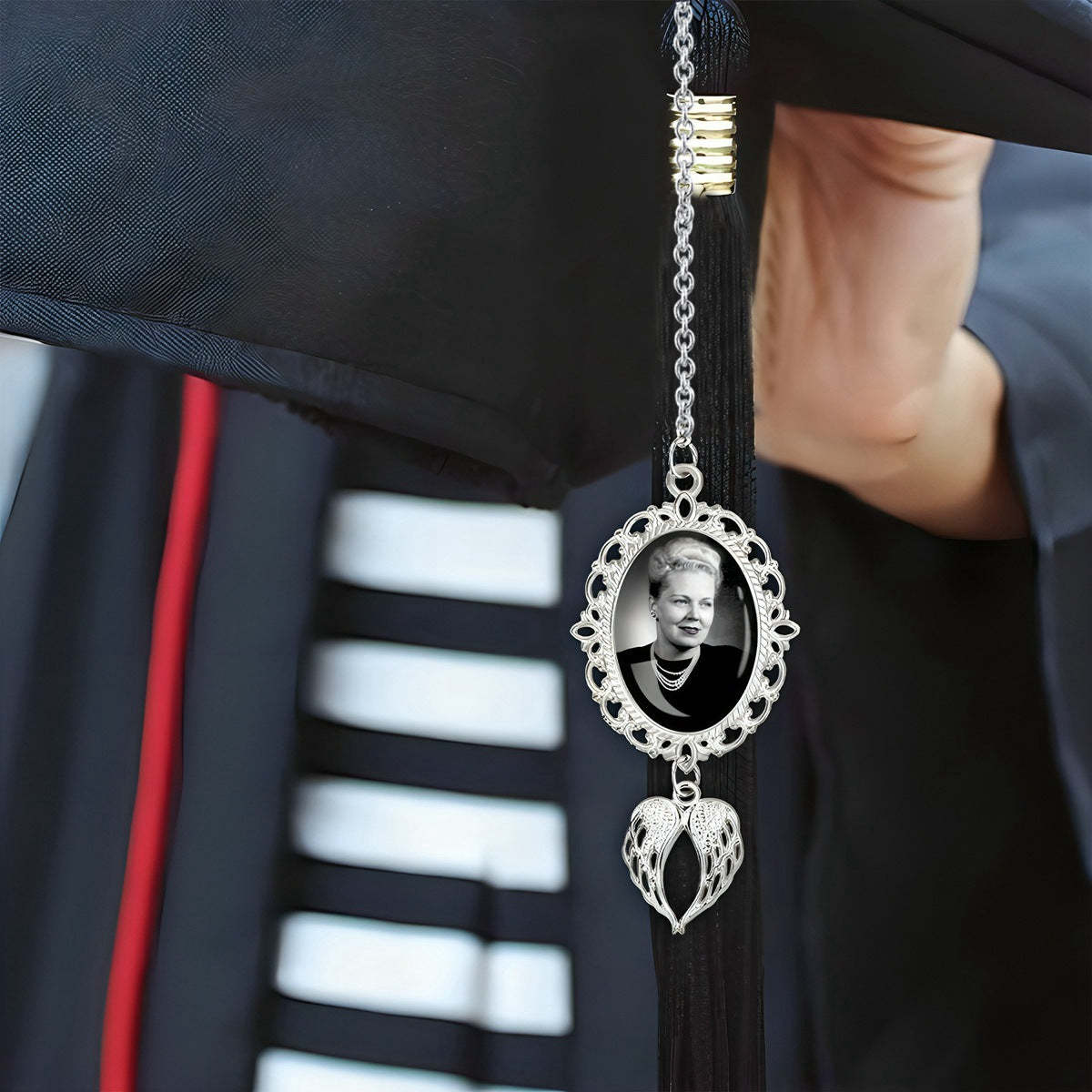 Personalized Graduation Tassel Photo Charm, Memorial Graduation Gift
