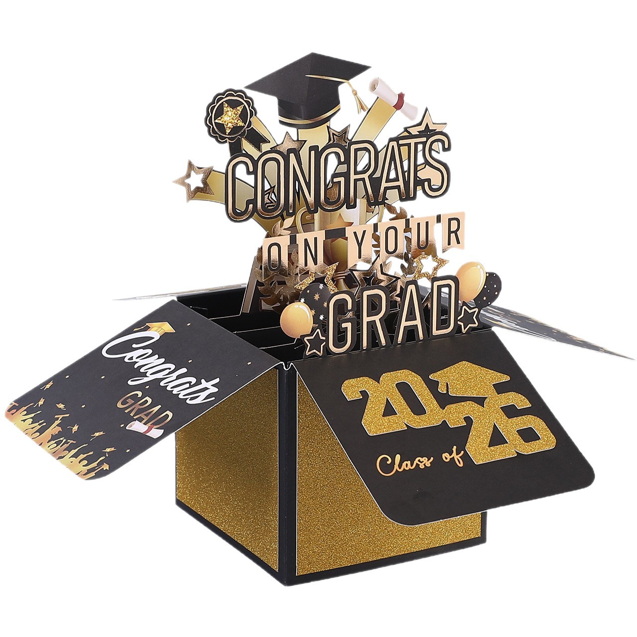 3D Graduation Pop up Card, Class of 2026 Congrats Grad Congratulation Greeting Card with Envelope for Graduation, Preschool, High School, College, University Masters and PHD Graduates