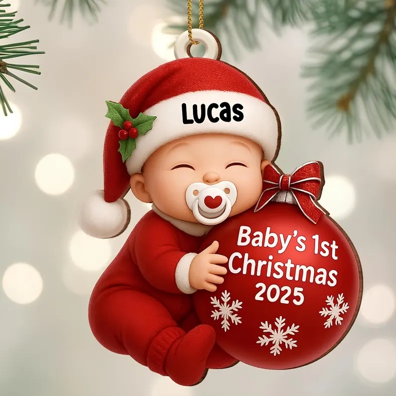 Personalized Baby First Christmas Ornament Custom Name Newborn Baby Christmas Tree Decor, New Baby Keepsake, Christmas Gift For Kid