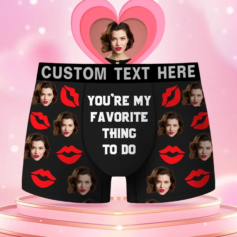 Custom Underwear with Face Men's Boxers Birthday Gifts for Husband