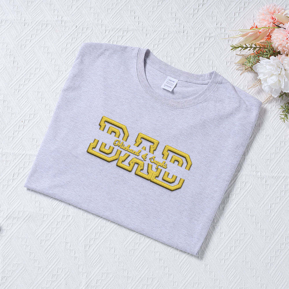 Personalized Embroidered T-Shirt With Custom Name For Dear Dad