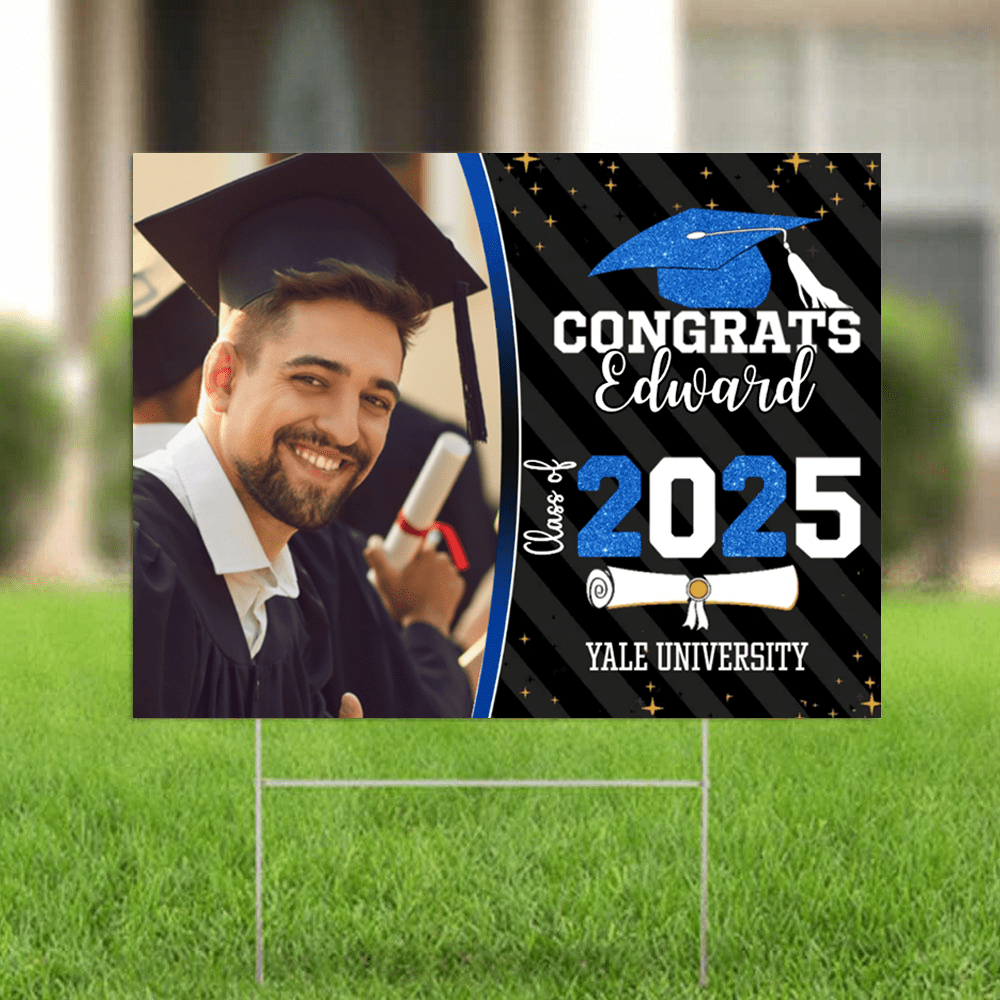 Congrats Class of 2025 Custom Image Yard Sign - Graduation Day, Senior Gift - MyFaceBoxer
