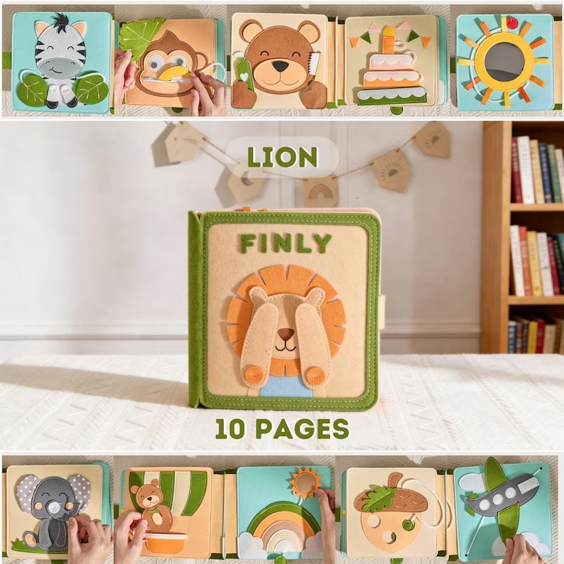 Personalized Baby Easter Gift, Handmade Felt Quiet Book, Custom Montessori Sensory Toy, First Birthday Present, Busy Book, Soft Felt Toy