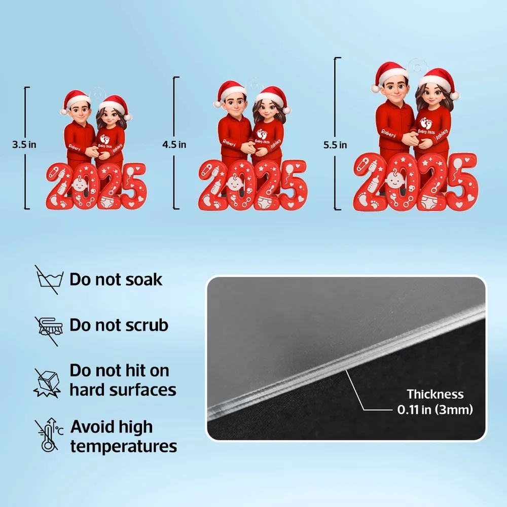 2025 Expecting Parents - Personalized Acrylic Ornament - Christmas Gift for Expecting Parents