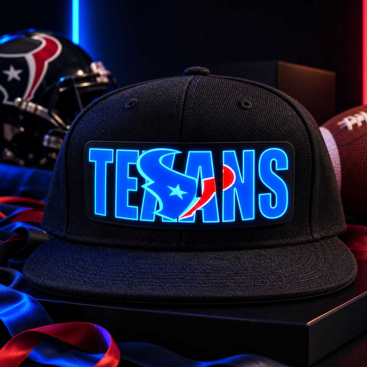 Football Fan LED Light-Up Snapback Cap - MyFaceBoxer