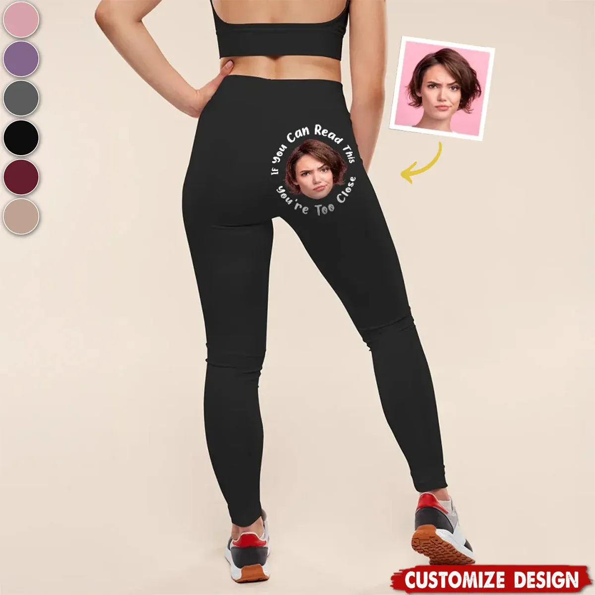 Eyes Up Here - Personalized Women Leggings - Gift For Wife, Anniversary