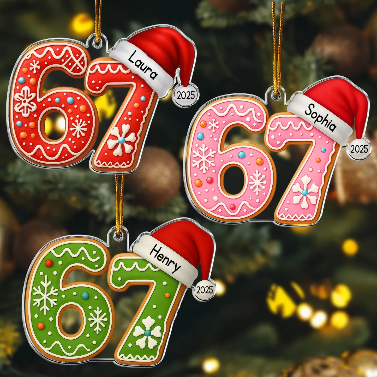 Custom '6 7' Six Seven Gen Z Gen Alpha Slang Meme For Kids Teenagers - Personalized Acrylic Ornament