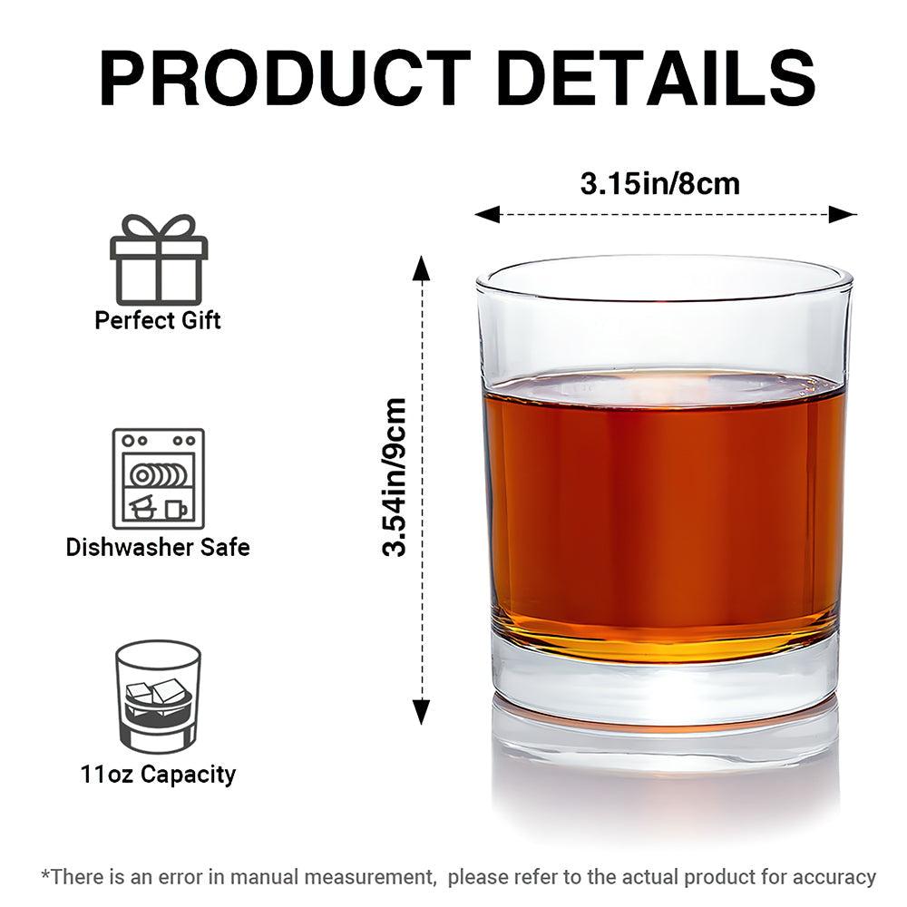 The Black Father 11oz Round Glass - Personalized Gifts For Dad