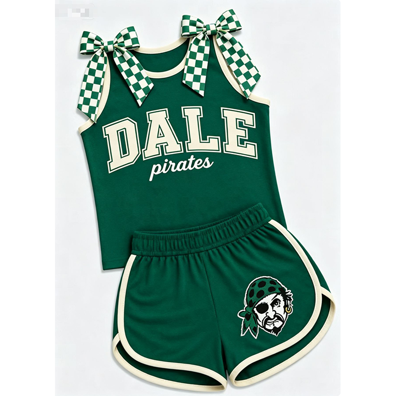 Two-piece Bow Sleeveless Vest Sports Shorts Children's Summer Suit