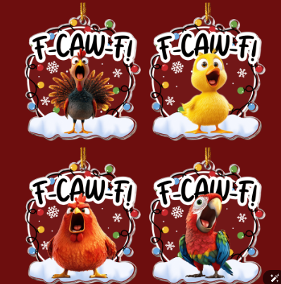 F-Caw-F Funny Ornament Exchange Gifts Silly Bulk Gift For Coworkers - Personalized Acrylic Ornament