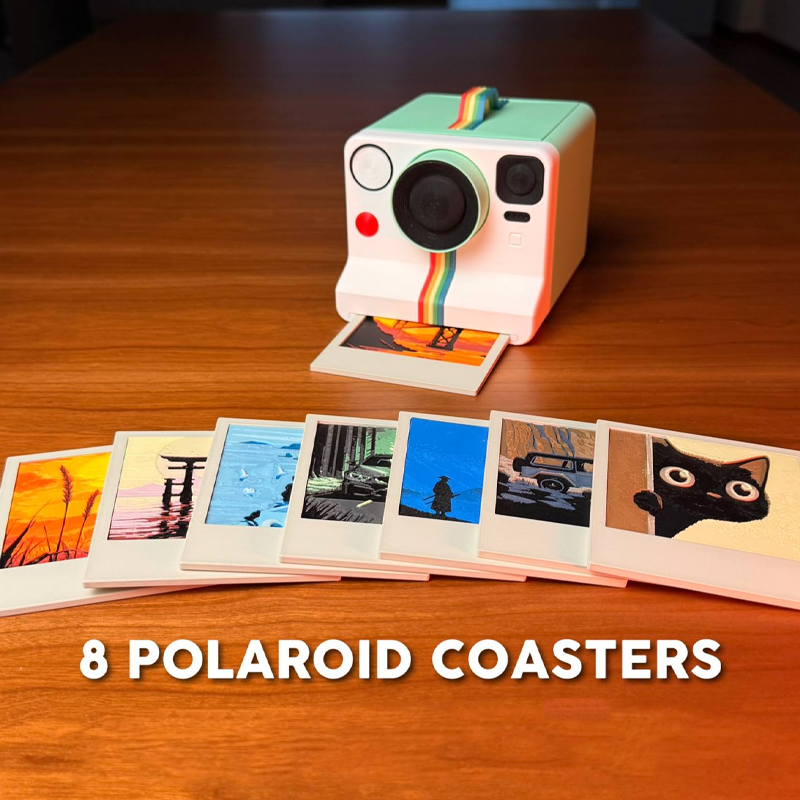 Polaroid Coasters Custom Photo Coasters Container with Bottle Opener