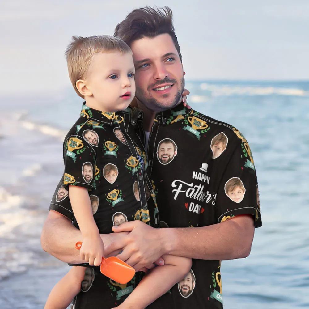 Custom Photo Hawaiian Shirt Personalized Face Hawaiian Shirt Gift Father's Day Gift - Best Dad Ever - MyFaceBoxer