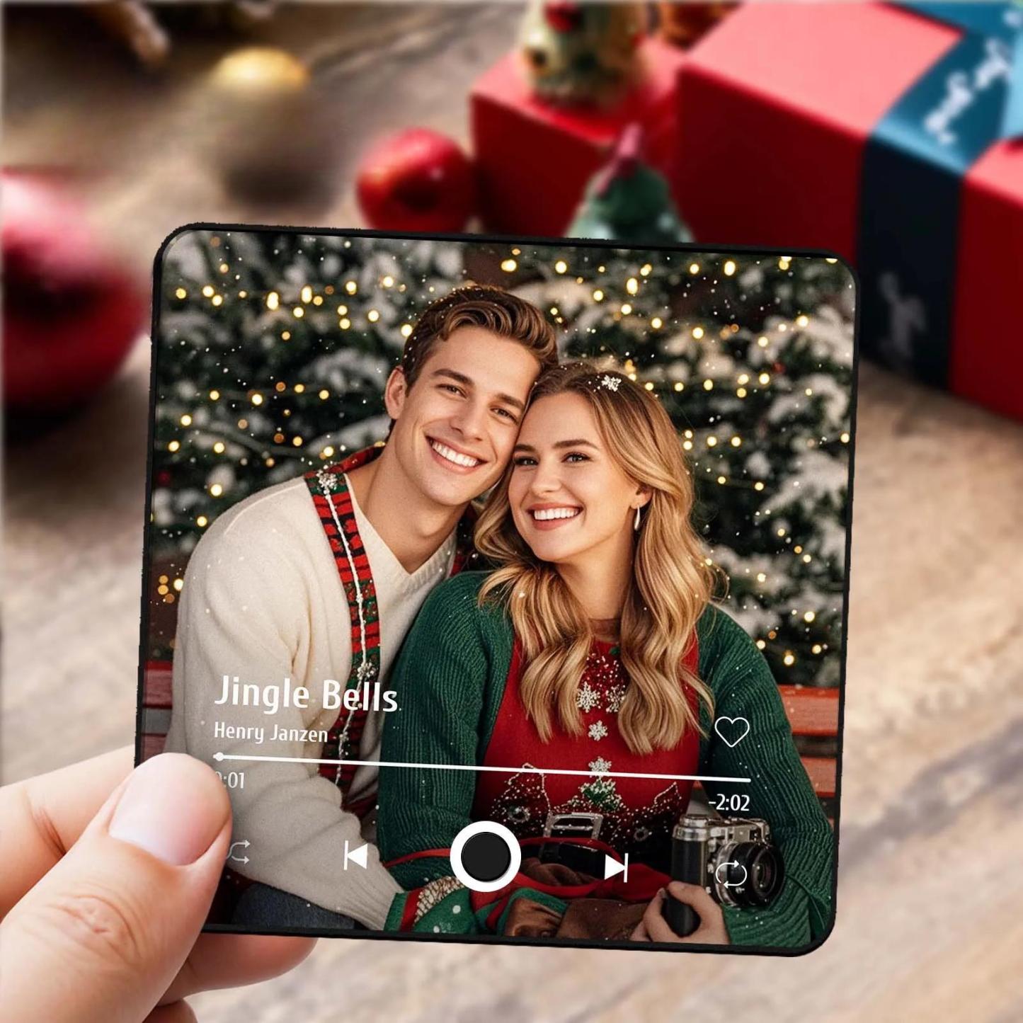 Personalized Spotify Album Music Fridge Magnet Christmas Gifts Custom Music Magnets Can Play Songs - MyFaceBoxer